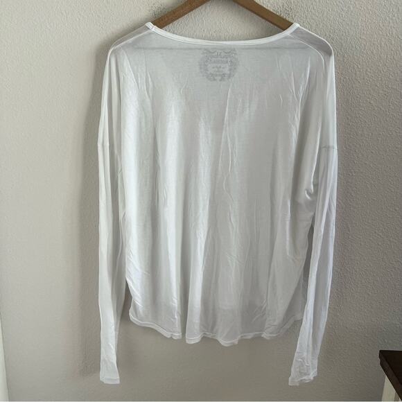 Manuhealii White Long Sleeve V Neck Soft Top Blouse Hookupaianaaha XL - Picture 7 of 7
